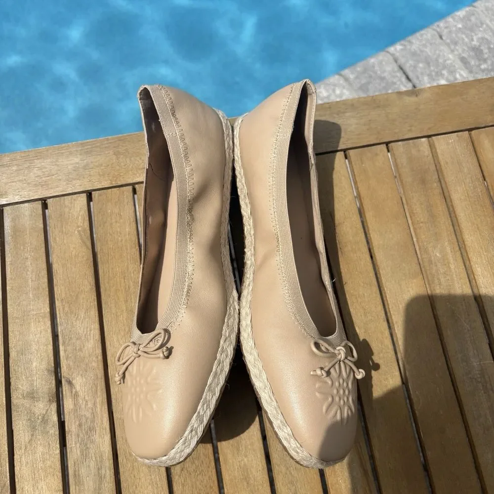 Frye and Co Willow‎ Ballet Flats Women's 10 M Tan Espadrilles Slip On